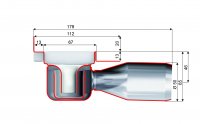 Душевой канал с вертикальным фланцем ACO ShowerDrain C 1185мм