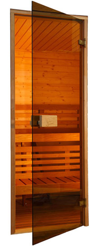 Дверь для сауны Thermory бронза прозрачная 700*1900мм  ― harviasauna.com.ua